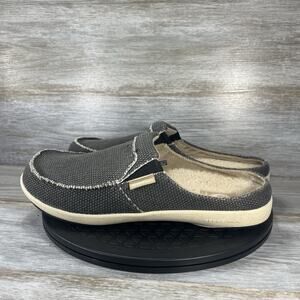 GeckoMan Men's Fleece Lined Slip On Canvas Slippers Size 12